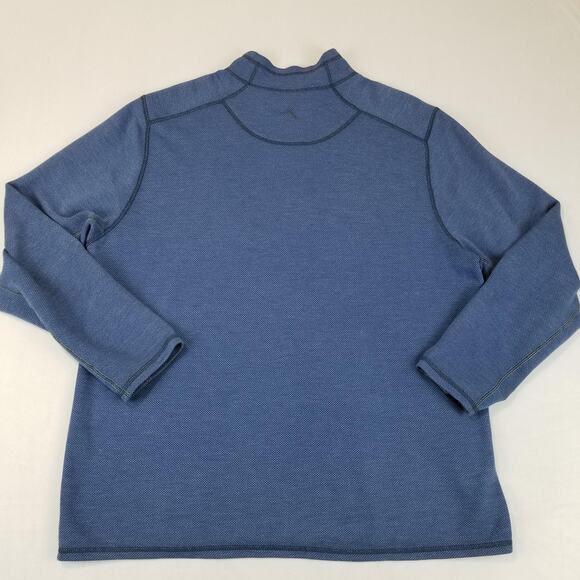 Tommy Bahama Sweater Mens Extra Large Blue Reversible Half Zip Pullover - Picture 2 of 8
